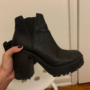 Black chunky boots